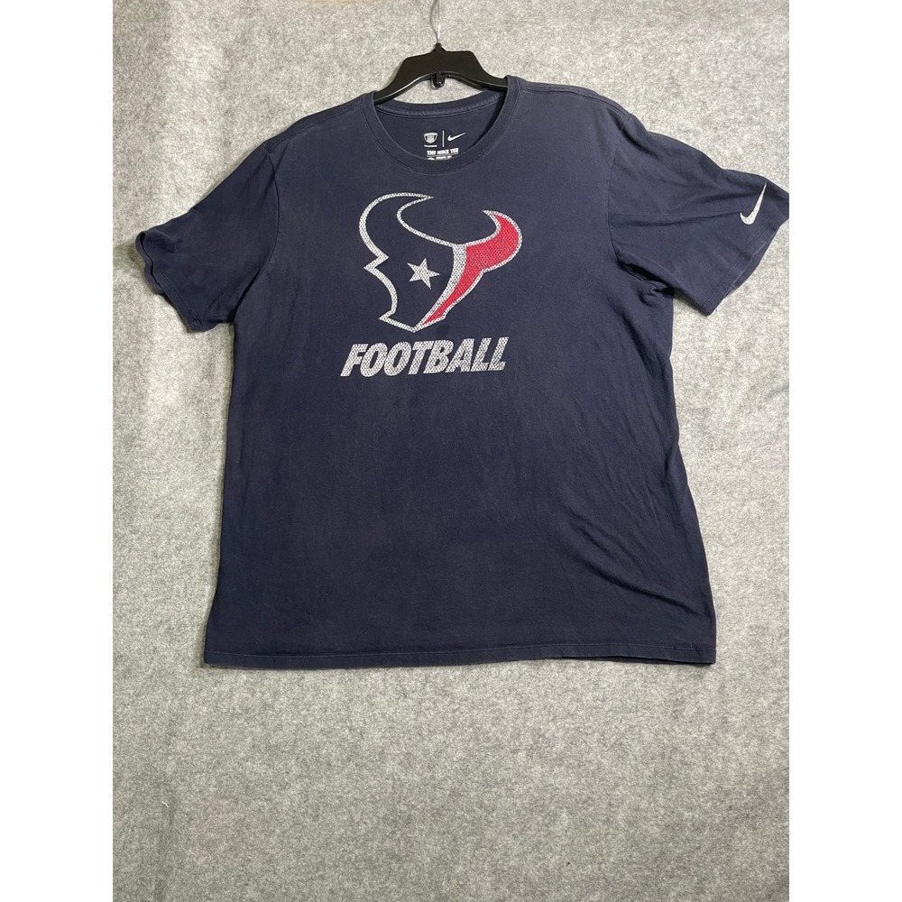 Nike NFL Houston Texans Football Graphic T-Shirt Navy Blue Mens‎ XL Athletic Cut